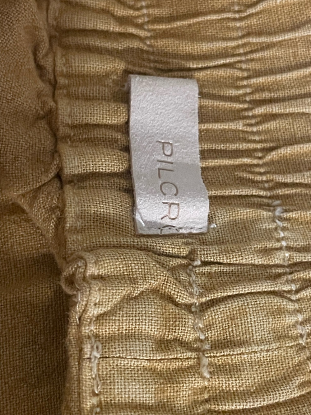 Pilcro Linen Blend Mustard/Gold Tiered Drawstring Skirt - Picture 7 of 11